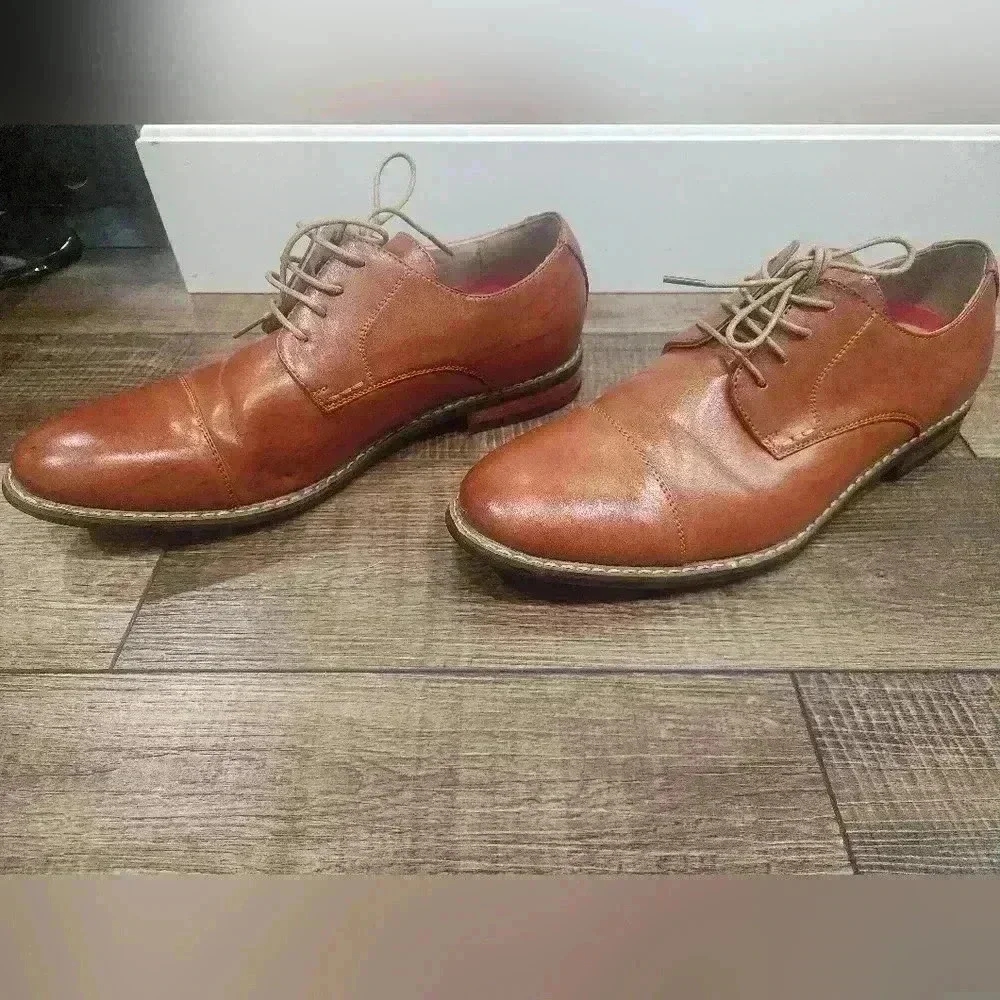 Bruno Marc Men’s Prince-6 Classic Dress Oxfords Size 9 Brown Leather